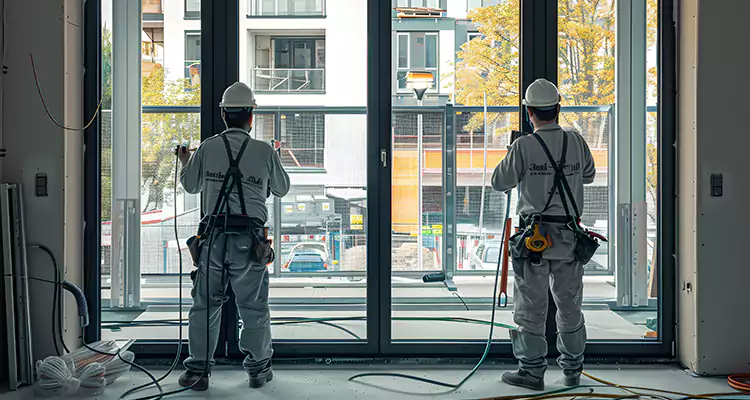 Patio Door Glass Replacement with Built-In Blinds in Merritt Island, FL